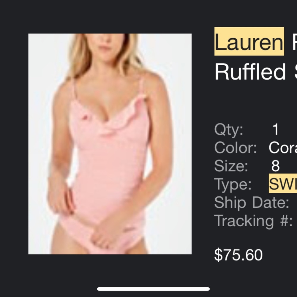 Ralph Lauren swim tankini set (top 8 bottoms 6) - Picture 4 of 5